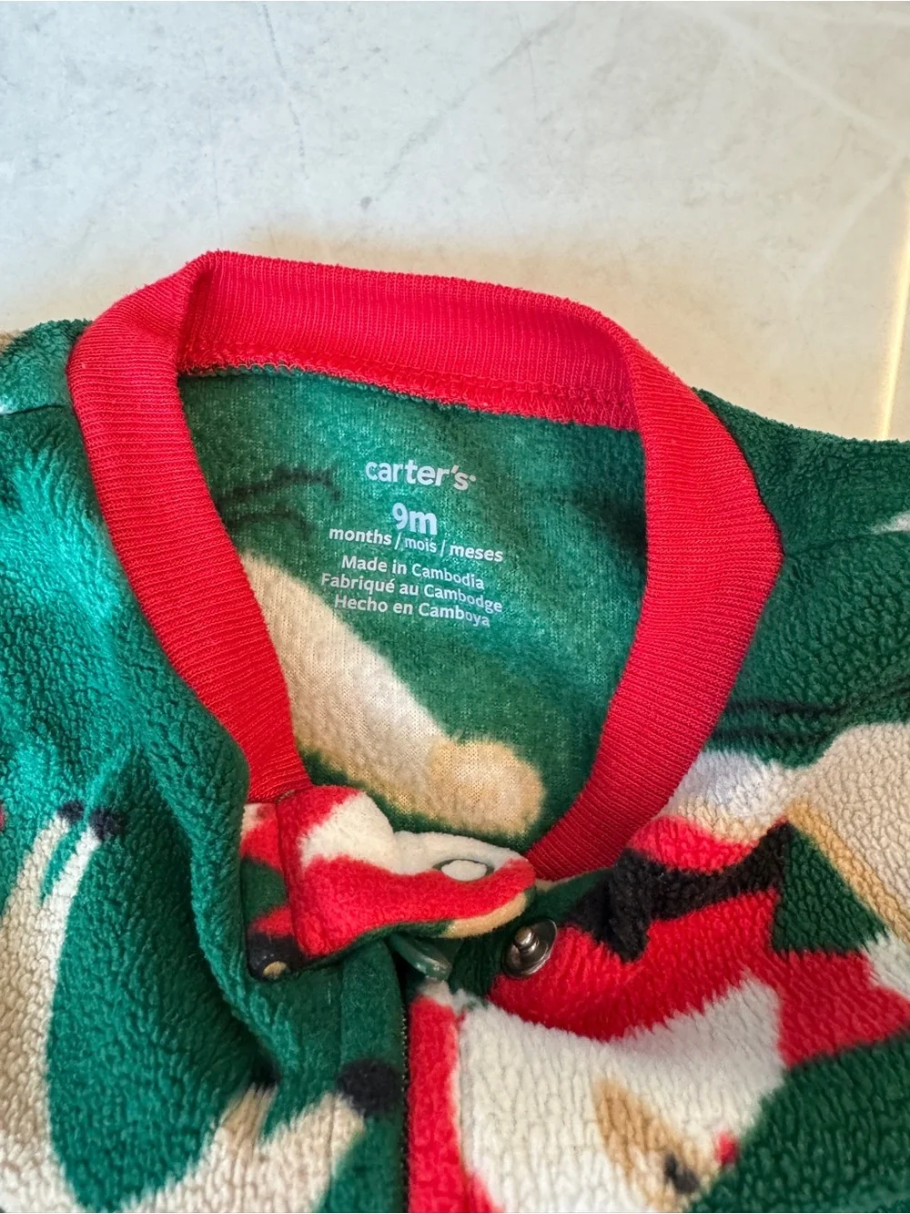 Carter's Baby Santa & Reindeer Fleece Footed Pajamas.